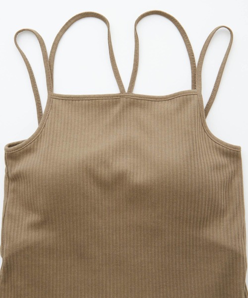 Chaco closet(チャコ クローゼット)の「リブカップ付きダブルストラップキャミソール(キャミソール・レディース・ブラック/オフホワイト/ブラウン/グリーン/イエロー・FREE)」の11枚目の写真