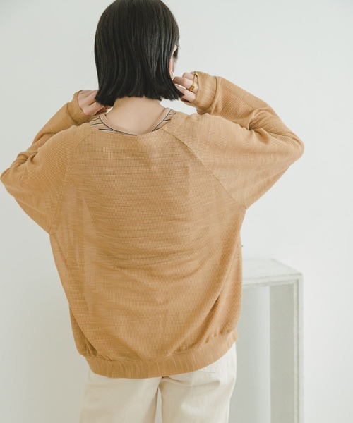 ITEMS URBANRESEARCH（アイテムズ アーバンリサーチ）の「シアーカットカーディガン（カーディガン/ボレロ・レディース・キャメル/オフホワイト/ブラック・FREE）」の7枚目の写真