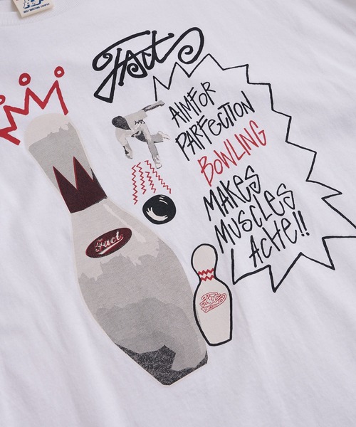 WHO'S WHO gallery（フーズフーギャラリー）の「COOPER FACTボーリングフォトビッグTEE（Tシャツ/カットソー・レディース・サックスブルー/ベージュ/ホワイト/ブラック/チャコールグレー・FREE）」の8枚目の写真
