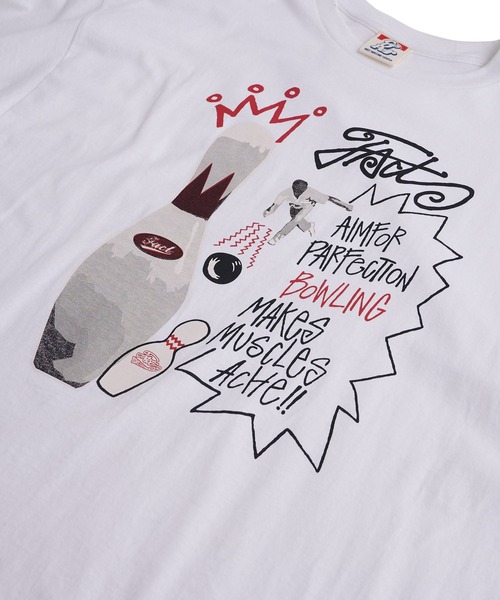 WHO'S WHO gallery（フーズフーギャラリー）の「COOPER FACTボーリングフォトビッグTEE（Tシャツ/カットソー・レディース・サックスブルー/ベージュ/ホワイト/ブラック/チャコールグレー・FREE）」の9枚目の写真