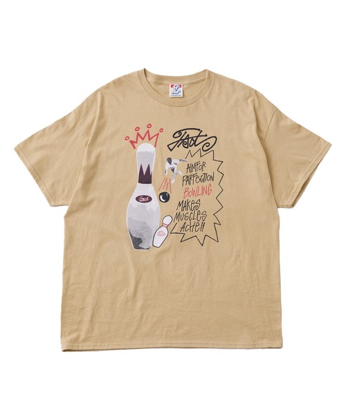WHO'S WHO gallery（フーズフーギャラリー）の「COOPER FACTボーリングフォトビッグTEE（Tシャツ/カットソー・レディース・サックスブルー/ベージュ/ホワイト/ブラック/チャコールグレー・FREE）」の12枚目の写真