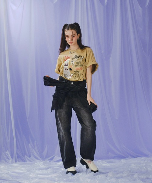 WHO'S WHO gallery（フーズフーギャラリー）の「COOPER FACTボーリングフォトビッグTEE（Tシャツ/カットソー・レディース・サックスブルー/ベージュ/ホワイト/ブラック/チャコールグレー・FREE）」の21枚目の写真