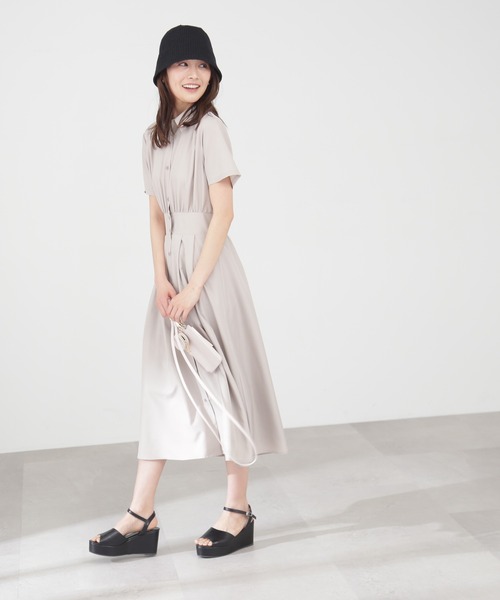N.（N. Natural Beauty Basic）（エヌエヌナチュラルビューティーベーシック）の「【S Size Line】◆ウエストマークシャツカラーワンピース（シャツワンピース・レディース・ベージュ/ピンク/チェック・SMALL/MEDIUM）」の17枚目の写真