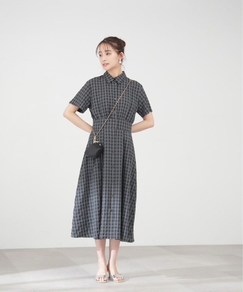 N.（N. Natural Beauty Basic）（エヌエヌナチュラルビューティーベーシック）の「【S Size Line】◆ウエストマークシャツカラーワンピース（シャツワンピース・レディース・ベージュ/ピンク/チェック・SMALL/MEDIUM）」の16枚目の写真