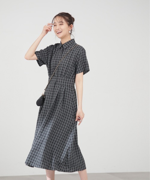 N.（N. Natural Beauty Basic）（エヌエヌナチュラルビューティーベーシック）の「【S Size Line】◆ウエストマークシャツカラーワンピース（シャツワンピース・レディース・ベージュ/ピンク/チェック・SMALL/MEDIUM）」の11枚目の写真