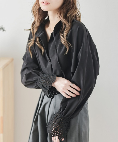 SUGAR BISKET（シュガービスケット）の「レース袖ブラウス（シャツ/ブラウス・レディース・ホワイト/ブラック/ピンク/グリーン・フリー）」の10枚目の写真