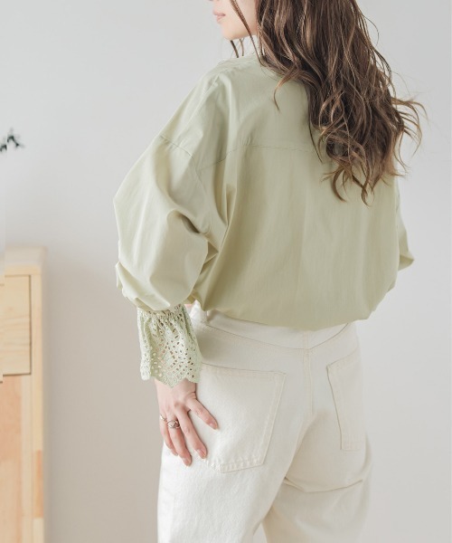 SUGAR BISKET（シュガービスケット）の「レース袖ブラウス（シャツ/ブラウス・レディース・ホワイト/ブラック/ピンク/グリーン・フリー）」の12枚目の写真