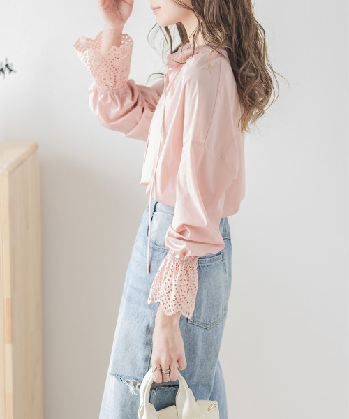 SUGAR BISKET（シュガービスケット）の「レース袖ブラウス（シャツ/ブラウス・レディース・ホワイト/ブラック/ピンク/グリーン・フリー）」の15枚目の写真