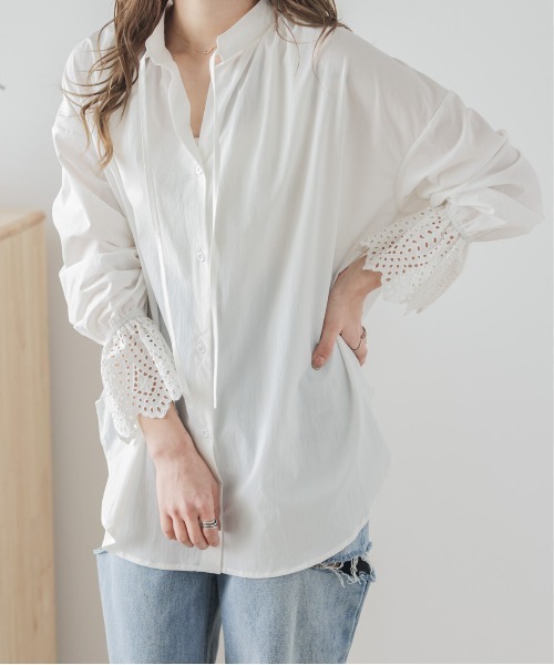 SUGAR BISKET（シュガービスケット）の「レース袖ブラウス（シャツ/ブラウス・レディース・ホワイト/ブラック/ピンク/グリーン・フリー）」の5枚目の写真