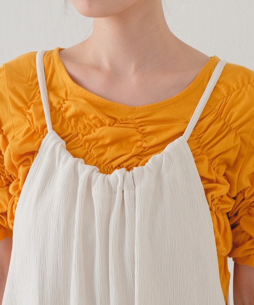 Kastane（カスタネ）の「【サイズ展開あり/WEB限定】ランダムプリーツアメスリサロペット（サロペット/オーバーオール・レディース・ブラック/アイボリー・0/1）」の11枚目の写真