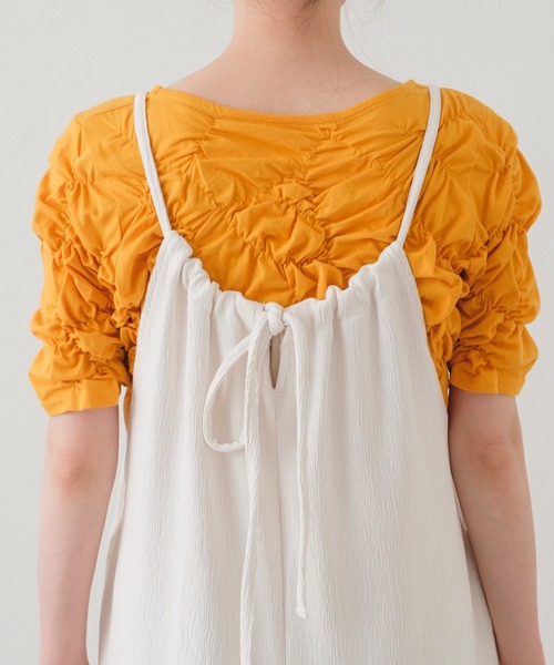 Kastane（カスタネ）の「【サイズ展開あり/WEB限定】ランダムプリーツアメスリサロペット（サロペット/オーバーオール・レディース・ブラック/アイボリー・0/1）」の14枚目の写真