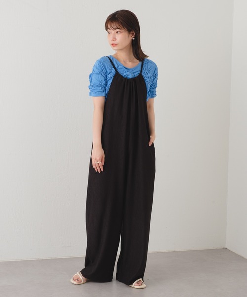 Kastane（カスタネ）の「【サイズ展開あり/WEB限定】ランダムプリーツアメスリサロペット（サロペット/オーバーオール・レディース・ブラック/アイボリー・0/1）」の21枚目の写真