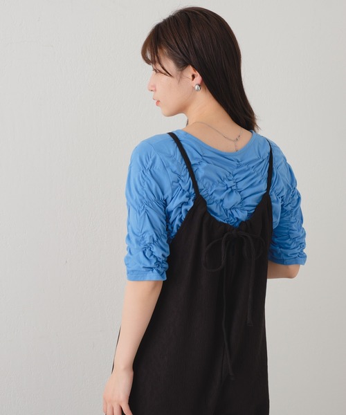 Kastane（カスタネ）の「【サイズ展開あり/WEB限定】ランダムプリーツアメスリサロペット（サロペット/オーバーオール・レディース・ブラック/アイボリー・0/1）」の22枚目の写真