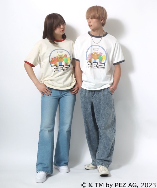 Salong hameu(サロン ハミュー)の「PEZ(ペッツ) キャラクターフロントプリントリンガーTシャツ(Tシャツ/カットソー・メンズ・ホワイト/ナチュラル・M/L/LL)」の13枚目の写真