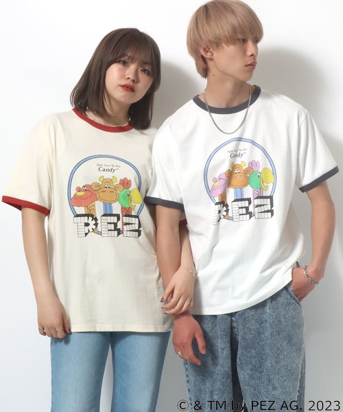 Salong hameu(サロン ハミュー)の「PEZ(ペッツ) キャラクターフロントプリントリンガーTシャツ(Tシャツ/カットソー・メンズ・ホワイト/ナチュラル・M/L/LL)」の10枚目の写真
