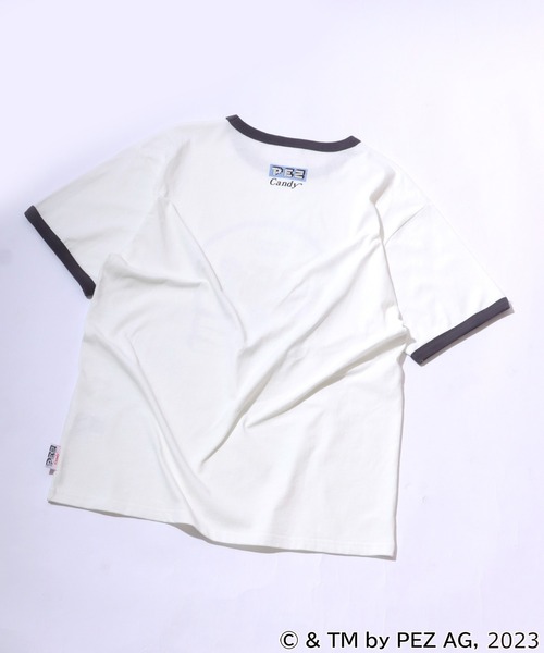 Salong hameu(サロン ハミュー)の「PEZ(ペッツ) キャラクターフロントプリントリンガーTシャツ(Tシャツ/カットソー・メンズ・ホワイト/ナチュラル・M/L/LL)」の3枚目の写真