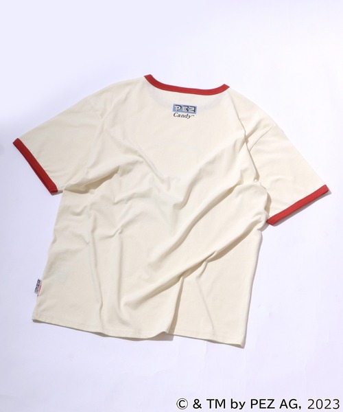 Salong hameu(サロン ハミュー)の「PEZ(ペッツ) キャラクターフロントプリントリンガーTシャツ(Tシャツ/カットソー・メンズ・ホワイト/ナチュラル・M/L/LL)」の4枚目の写真