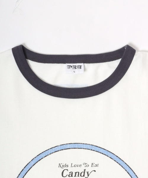Salong hameu(サロン ハミュー)の「PEZ(ペッツ) キャラクターフロントプリントリンガーTシャツ(Tシャツ/カットソー・メンズ・ホワイト/ナチュラル・M/L/LL)」の5枚目の写真