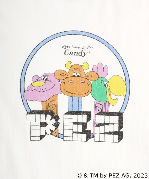 Salong hameu(サロン ハミュー)の「PEZ(ペッツ) キャラクターフロントプリントリンガーTシャツ(Tシャツ/カットソー・メンズ・ホワイト/ナチュラル・M/L/LL)」の6枚目の写真