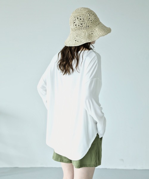 aity(アイティ)の「オフショルダー&ショートパンツ 長袖ラッシュガード上下セットアップ レディース(ラッシュガード・レディース・カーキ/モカ/その他2/その他4/その他3/ブラック/その他1/チャコール・L~LL/M~L)」の11枚目の写真