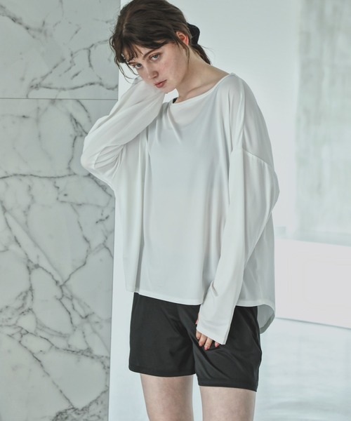 aity(アイティ)の「オフショルダー&ショートパンツ 長袖ラッシュガード上下セットアップ レディース(ラッシュガード・レディース・カーキ/モカ/その他2/その他4/その他3/ブラック/その他1/チャコール・L~LL/M~L)」の18枚目の写真