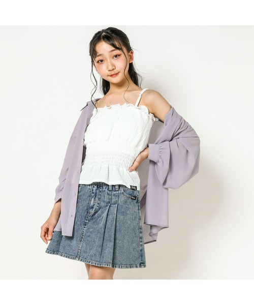 ZIDDY(ジディ)の「ZIDDY/シャーリングカップ付きキャミソール(130~160cm)(キャミソール・キッズ・ホワイト/ブラック・130/140/150/160)」の5枚目の写真