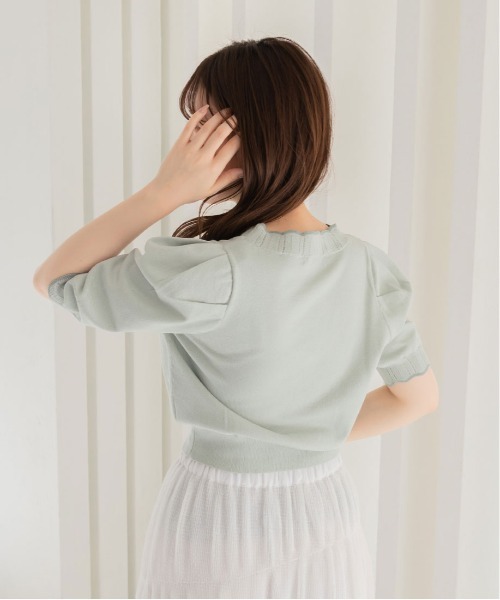 RANDA（ランダ）の「スカラップデザインショートカーデ（カーディガン/ボレロ・レディース・クリーム/ブラック/オレンジ/グリーン・FREE）」の17枚目の写真