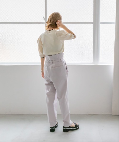 RANDA（ランダ）の「スカラップデザインショートカーデ（カーディガン/ボレロ・レディース・クリーム/ブラック/オレンジ/グリーン・FREE）」の12枚目の写真