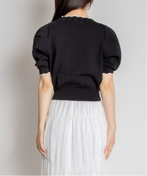 RANDA（ランダ）の「スカラップデザインショートカーデ（カーディガン/ボレロ・レディース・クリーム/ブラック/オレンジ/グリーン・FREE）」の16枚目の写真