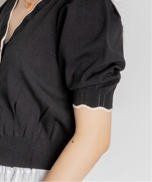 RANDA（ランダ）の「スカラップデザインショートカーデ（カーディガン/ボレロ・レディース・クリーム/ブラック/オレンジ/グリーン・FREE）」の22枚目の写真