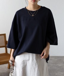 CREARE -LINO-（クレアーレリノ）の「【USAコットン】ヘビーウエイト オーバーサイズ ビック フットボール ルーズ Tシャツ<ユニセックス>（Tシャツ/カットソー）」