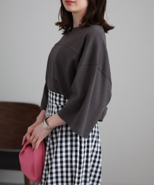 CREARE -LINO-(クレアーレリノ)の「【USAコットン】ヘビーウエイト オーバーサイズ ビック フットボール ルーズ Tシャツ<ユニセックス>(Tシャツ/カットソー・メンズ・アイボリー/ブラック/ホワイト/ネイビー/チャコールグレー/ブラウン/ブラック系その他・L/XL/M)」の9枚目の写真