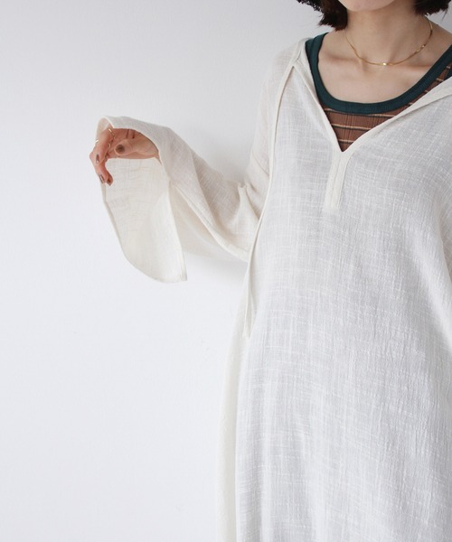 Crisp（クリスプ）の「リボンガーゼカフタンワンピース（ワンピース・レディース・アイボリー/レッド・FREE）」の7枚目の写真