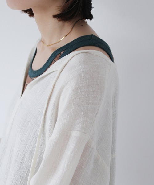 Crisp（クリスプ）の「リボンガーゼカフタンワンピース（ワンピース・レディース・アイボリー/レッド・FREE）」の11枚目の写真