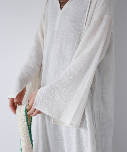 Crisp（クリスプ）の「リボンガーゼカフタンワンピース（ワンピース・レディース・アイボリー/レッド・FREE）」の13枚目の写真