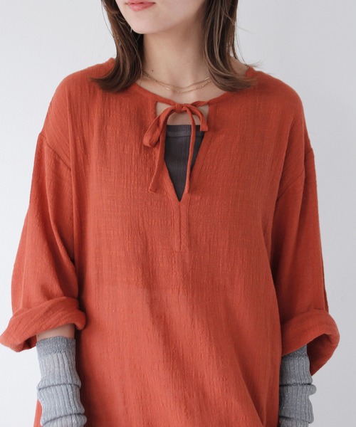 Crisp（クリスプ）の「リボンガーゼカフタンワンピース（ワンピース・レディース・アイボリー/レッド・FREE）」の18枚目の写真