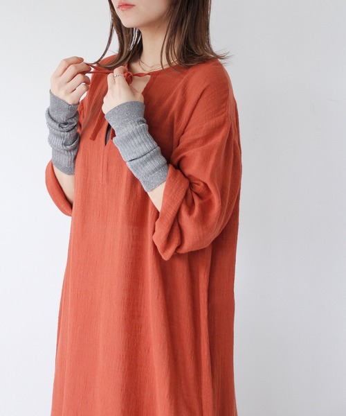 Crisp（クリスプ）の「リボンガーゼカフタンワンピース（ワンピース・レディース・アイボリー/レッド・FREE）」の19枚目の写真