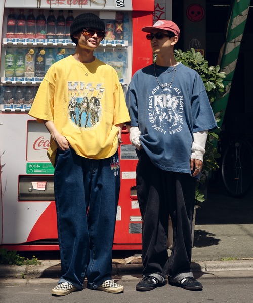 Perushu（ペルーシュ）の「Perushu/KISS ヴィンテージライクプリントTシャツ（Tシャツ/カットソー・メンズ・チャコールグレー/イエロー/ブルー系その他/イエロー系その他/ライトイエロー/グレー/ネイビー/ブルー/ダークグレー・MEDIUM/LARGE）」の13枚目の写真