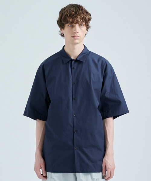 ATON（エイトン）の「【ATON / エイトン】SUVIN BROAD OVERSIZED SHIRT（シャツ/ブラウス・メンズ・ネイビー/サックスブルー・4/6）」の2枚目の写真