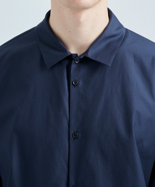 ATON（エイトン）の「【ATON / エイトン】SUVIN BROAD OVERSIZED SHIRT（シャツ/ブラウス・メンズ・ネイビー/サックスブルー・4/6）」の17枚目の写真
