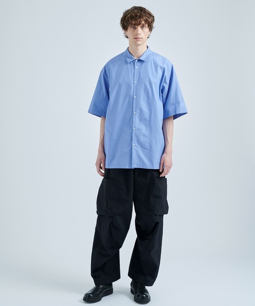 ATON（エイトン）の「【ATON / エイトン】SUVIN BROAD OVERSIZED SHIRT（シャツ/ブラウス・メンズ・ネイビー/サックスブルー・4/6）」の6枚目の写真
