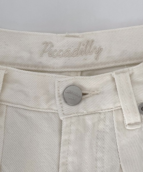 新品 キャナルジーン ピカデリー JULIETTEワンタックデニムパンツ 白 CANAL JEAN（キャナルジーン）の「【セットアップ対応