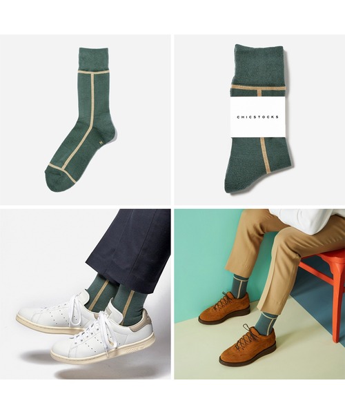 CHICSTOCKS(シックストックス)の「Always Flowers×CHICSTOCKS 父の日限定 ブーケ付き1足セット(ソックス/靴下・メンズ・グリーン/ネイビー/その他1/その他2・LARGE)」の5枚目の写真