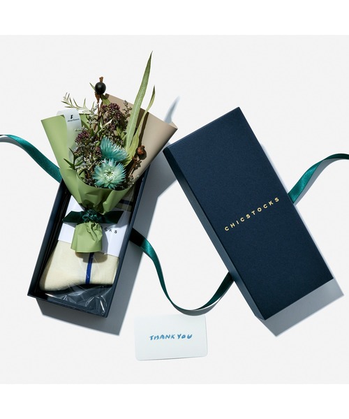 CHICSTOCKS(シックストックス)の「Always Flowers×CHICSTOCKS 父の日限定 ブーケ付き1足セット(ソックス/靴下・メンズ・グリーン/ネイビー/その他1/その他2・LARGE)」の7枚目の写真
