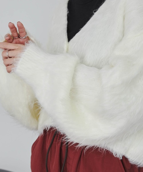 WEGO（ウィゴー）の「WEGO/ファータッチニットショートカーデ（カーディガン/ボレロ・レディース・ブルー/グリーン/アイボリー/ライトグレー・FREE）」の16枚目の写真