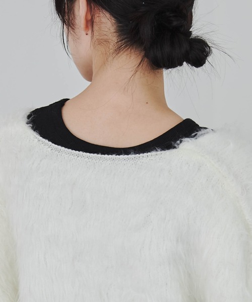 WEGO（ウィゴー）の「WEGO/ファータッチニットショートカーデ（カーディガン/ボレロ・レディース・ブルー/グリーン/アイボリー/ライトグレー・FREE）」の9枚目の写真