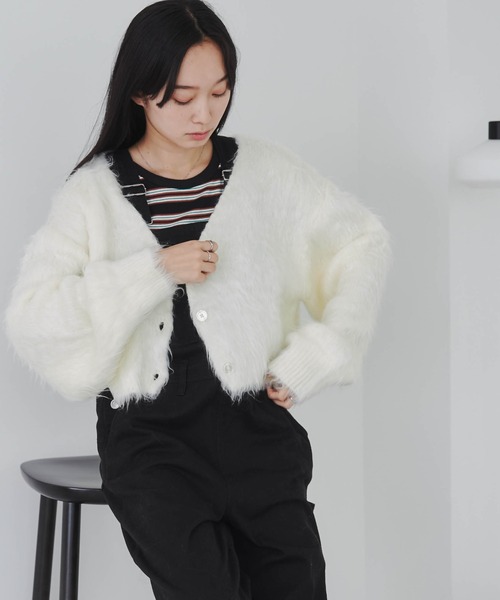 WEGO（ウィゴー）の「WEGO/ファータッチニットショートカーデ（カーディガン/ボレロ・レディース・ブルー/グリーン/アイボリー/ライトグレー・FREE）」の8枚目の写真