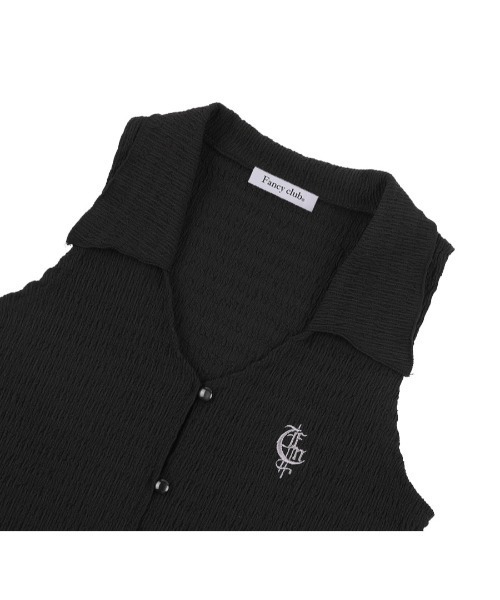 ブラウス シャツ A'GEM/9 × .kom「 FANCY CLUB/ファンシークラブ」CRIMPY COLLAR OPEN SLEEVELESS/ A'GEM/9 × .kom『 FANCY CLUB/ファンシークラブ』CRIMPY COLLAR
