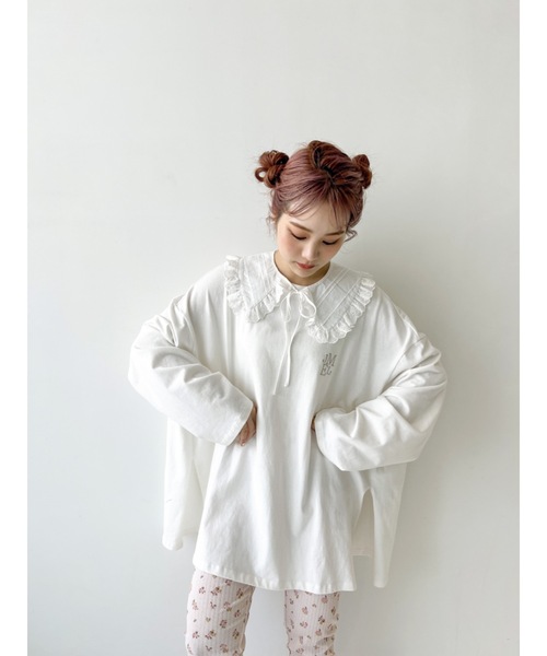 JUMELLE（ジュメロ）の「【スウェットやニットにも！】ロゴ付け襟（付け襟・レディース・ホワイト/ブラック・FREE）」の5枚目の写真