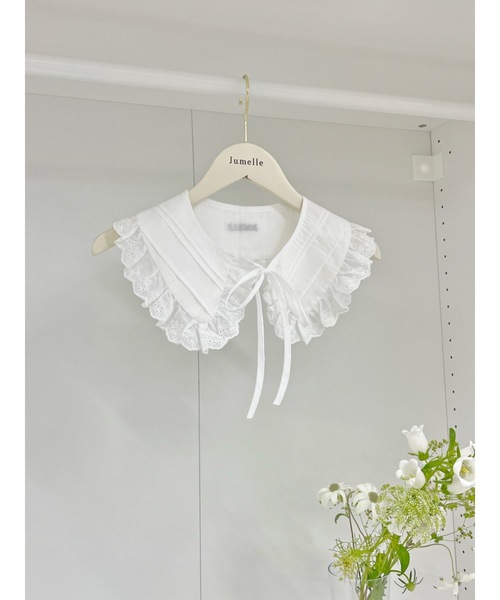 JUMELLE（ジュメロ）の「【スウェットやニットにも！】ロゴ付け襟（付け襟・レディース・ホワイト/ブラック・FREE）」の3枚目の写真